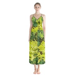 Garden Of The Phoenix Button Up Chiffon Maxi Dress by Riverwoman