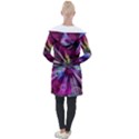 Fractal Circles Abstract Longline Hooded Cardigan View2