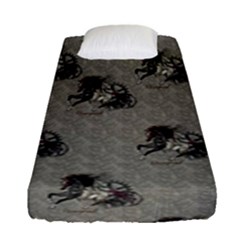 Awesome Steampunk Horse With Wings, Wonderful Pattern Fitted Sheet (single Size) by FantasyWorld7