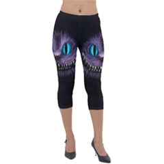 Cheshire Cat Animation Lightweight Velour Capri Leggings  by Sudhe