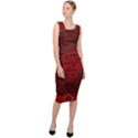 Awesome Chinese Dragon, Red Colors Sleeveless Pencil Dress View3