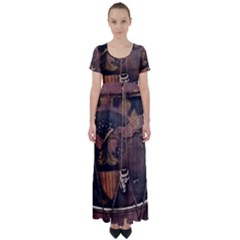 Grand Army Of The Republic Drum High Waist Short Sleeve Maxi Dress by Riverwoman