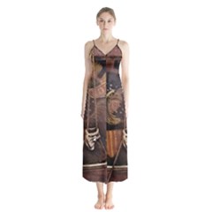 Grand Army Of The Republic Drum Button Up Chiffon Maxi Dress by Riverwoman