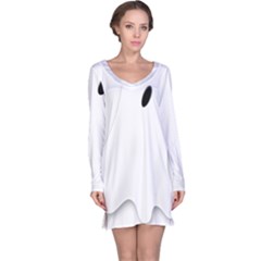 Ghost Boo Halloween Spooky Haunted Long Sleeve Nightdress by Sudhe