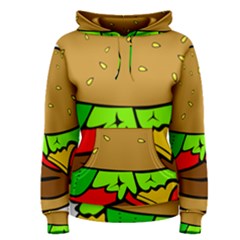 Hamburger Cheeseburger Fast Food Women s Pullover Hoodie by Sudhe