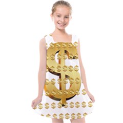 Dollar Money Gold Finance Sign Kids  Cross Back Dress by Mariart