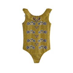 Motorcycles And Ornate Mouses Kids  Frill Swimsuit by pepitasart