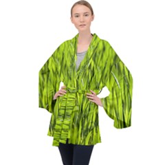 Agricultural Field   Velvet Kimono Robe by rsooll