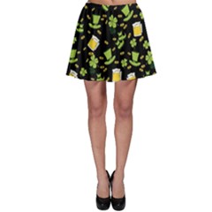 St Patricks Day Pattern Skater Skirt by Valentinaart