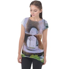 Henry Moore Cap Sleeve High Low Top by Riverwoman