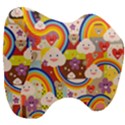 Rainbow Vintage Retro Style Kids Rainbow Vintage Retro Style Kid funny Pattern with 80s clouds Head Support Cushion View3