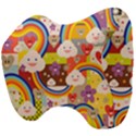 Rainbow Vintage Retro Style Kids Rainbow Vintage Retro Style Kid funny Pattern with 80s clouds Head Support Cushion View4