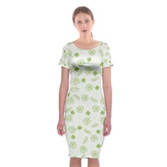 St Patricks Day Pattern Classic Short Sleeve Midi Dress by Valentinaart