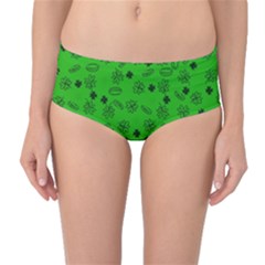 St Patricks Day Pattern Mid-waist Bikini Bottoms by Valentinaart