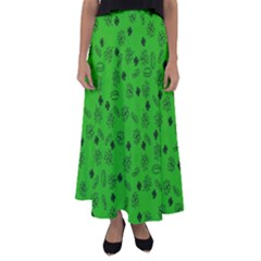 St Patricks Day Pattern Flared Maxi Skirt by Valentinaart