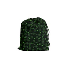 St Patricks Day Pattern Drawstring Pouch (small) by Valentinaart