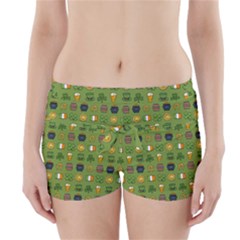 St Patricks Day Pattern Boyleg Bikini Wrap Bottoms by Valentinaart