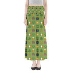 St Patricks Day Pattern Full Length Maxi Skirt by Valentinaart