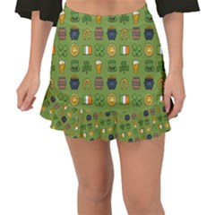 St Patricks Day Pattern Fishtail Mini Chiffon Skirt by Valentinaart