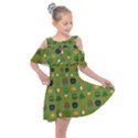 St Patricks day pattern Kids  Shoulder Cutout Chiffon Dress View1