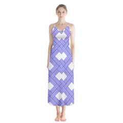 Textile Cross Seamless Pattern Button Up Chiffon Maxi Dress by Pakrebo