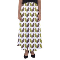 Leaf Plant Pattern Seamless Flared Maxi Skirt by Pakrebo