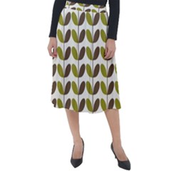 Leaf Plant Pattern Seamless Classic Velour Midi Skirt  by Pakrebo