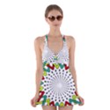 Round Star Colors Illusion Mandala Halter Dress Swimsuit  View1