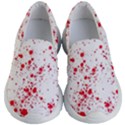 Red And White Splatter Abstract Print Kids  Lightweight Slip Ons View1