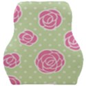 Roses flowers pink and pastel lime green pattern with retro dots Car Seat Velour Cushion  View1