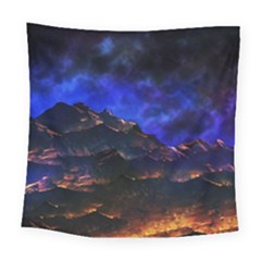 Landscape Sci Fi Alien World Square Tapestry (large) by Pakrebo