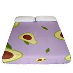 Avocado Green With Pastel Violet Background2 Avocado Pastel Light Violet Fitted Sheet (king Size) by genx