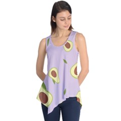 Avocado Green With Pastel Violet Background2 Avocado Pastel Light Violet Sleeveless Tunic by genx