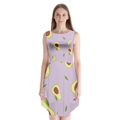 Avocado Green With Pastel Violet Background2 Avocado Pastel Light Violet Sleeveless Chiffon Dress   by genx