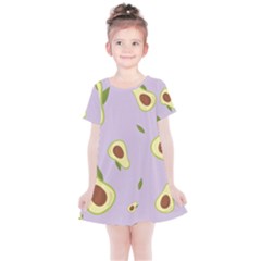 Avocado Green With Pastel Violet Background2 Avocado Pastel Light Violet Kids  Simple Cotton Dress by genx