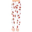 Red Apple Core Funny Retro Pattern Half on white background Kids  Legging View2