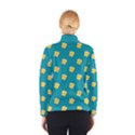 Toast With Cheese Funny Retro Pattern Turquoise Green Background Winter Jacket View2