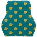 Toast With Cheese Funny Retro Pattern Turquoise Green Background Car Seat Velour Cushion  View1