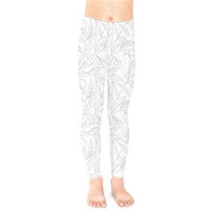 Organic Olive Leaves Pattern Hand Drawn Black And White Kids  Legging by genx