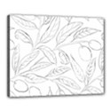 Organic Olive Leaves Pattern Hand drawn Black and white Canvas 20  x 16  (Stretched) View1