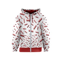 Funny Bacon Slices Pattern Infidel Red Meat Kids  Zipper Hoodie by genx