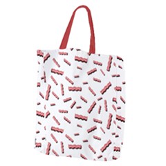 Funny Bacon Slices Pattern Infidel Red Meat Giant Grocery Tote by genx