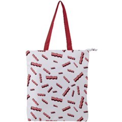 Funny Bacon Slices Pattern Infidel Red Meat Double Zip Up Tote Bag by genx