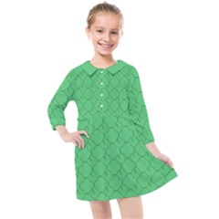 Clover Quatrefoil Pattern Kids  Quarter Sleeve Shirt Dress by emilyzragz