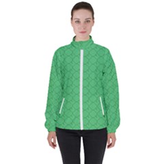 Clover Quatrefoil Pattern Women s High Neck Windbreaker by emilyzragz