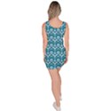 Easter Damask Pattern Deep Teal Blue and White Bodycon Dress View4