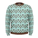 Easter Damask Pattern Robins Egg Blue and Brown Men s Sweatshirt View1