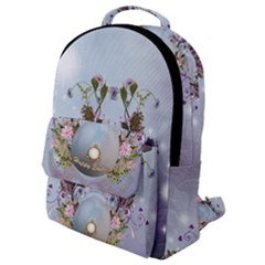 Easter Egg With Flowers Flap Pocket Backpack (small) by FantasyWorld7