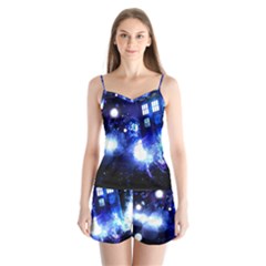 Tardis Background Space Satin Pajamas Set by Sudhe