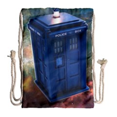 The Police Box Tardis Time Travel Device Used Doctor Who Drawstring Bag (large) by Sudhe